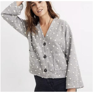 Madewell Gray and Cream Cardigan with Relaxed Fit